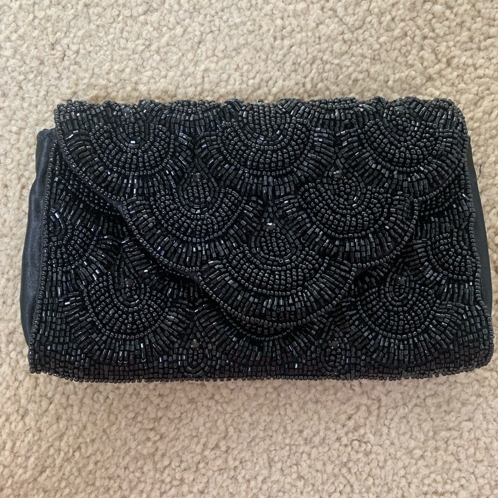 Beaded black purse